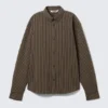 Camisas holgadas a rayas con botones – Marrón a rayas Camisas holgadas a rayas con botones – Marrón a rayas