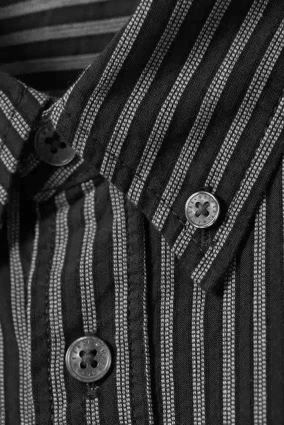 Camisas holgadas a rayas con botones – Rayas gris oscuro Camisas holgadas a rayas con botones – Rayas gris oscuro
