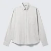Camisas holgadas con botones y estructura – A cuadros grises Camisas holgadas con botones y estructura – A cuadros grises
