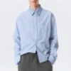 Camisas holgadas con doble cuello de Hugo Hart – Azul – Rayas blancas Camisas holgadas con doble cuello de Hugo Hart – Azul – Rayas blancas