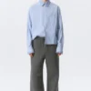 Camisas holgadas con doble cuello de Hugo Hart – Azul – Rayas blancas Camisas holgadas con doble cuello de Hugo Hart – Azul – Rayas blancas