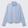 Camisas holgadas con doble cuello de Hugo Hart – Azul – Rayas blancas Camisas holgadas con doble cuello de Hugo Hart – Azul – Rayas blancas