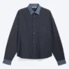 Camisas holgadas de algodón a cuadros – Gris a cuadros – Denim en contraste Camisas holgadas de algodón a cuadros – Gris a cuadros – Denim en contraste
