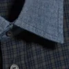 Camisas holgadas de algodón a cuadros – Gris a cuadros – Denim en contraste Camisas holgadas de algodón a cuadros – Gris a cuadros – Denim en contraste