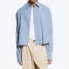 Camisas holgadas de algodón – Azul empolvado – A cuadros Camisas holgadas de algodón – Azul empolvado – A cuadros