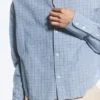 Camisas holgadas de algodón – Azul empolvado – A cuadros Camisas holgadas de algodón – Azul empolvado – A cuadros