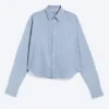 Camisas holgadas de algodón – Azul empolvado – A cuadros Camisas holgadas de algodón – Azul empolvado – A cuadros