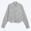Camisas holgadas de algodón – Blanco apagado – A cuadros