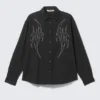 Camisas holgadas de algodón bordadas – Negro bordado Camisas holgadas de algodón bordadas – Negro bordado