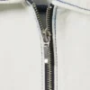 Camisas holgadas de denim de pantalones cortos con cremallera – Azul moteado