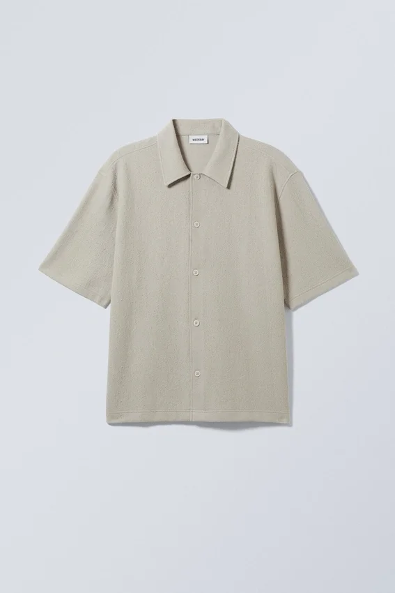 Camisas holgadas de manga corta – Beige claro Camisas holgadas de manga corta – Beige claro