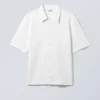 Camisas holgadas de manga corta con estructura – Blanca Camisas holgadas de manga corta con estructura – Blanca