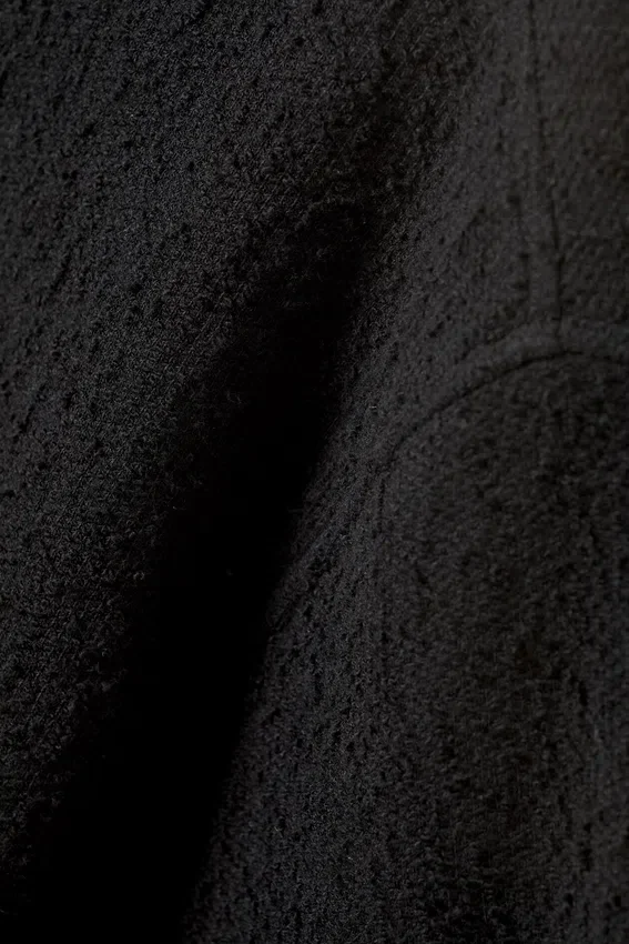 Camisas holgadas de manga corta con estructura – Negro Camisas holgadas de manga corta con estructura – Negro