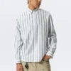 Camisas holgadas de popelín con botones – Blanca – Rayas azules Camisas holgadas de popelín con botones – Blanca – Rayas azules