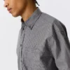Camisas holgadas de popelín con botones – Cuadros negros Camisas holgadas de popelín con botones – Cuadros negros