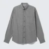 Camisas holgadas de popelín con botones – Cuadros negros Camisas holgadas de popelín con botones – Cuadros negros