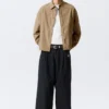 Camisas holgadas de popelín – Cuadros beige Camisas holgadas de popelín – Cuadros beige