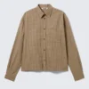 Camisas holgadas de popelín – Cuadros beige Camisas holgadas de popelín – Cuadros beige