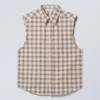 Camisas holgadas sin mangas – Cuadros beige Camisas holgadas sin mangas – Cuadros beige