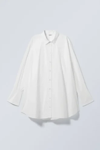 Camisas mini de popelín de algodón – Blanco