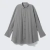 Camisas mini de popelín de algodón – Rayas grises Camisas mini de popelín de algodón – Rayas grises
