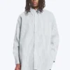 Camisas oversize a rayas con botones – Blanca – Rayas azules Camisas oversize a rayas con botones – Blanca – Rayas azules