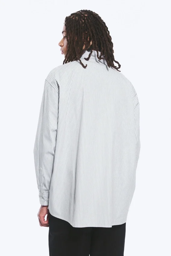 Camisas oversize a rayas con botones – Blanca – Rayas azules Camisas oversize a rayas con botones – Blanca – Rayas azules