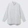 Camisas oversize a rayas con botones – Blanca – Rayas azules Camisas oversize a rayas con botones – Blanca – Rayas azules