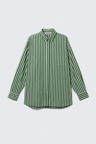 Camisas oversize a rayas con botones – Rayas verdes