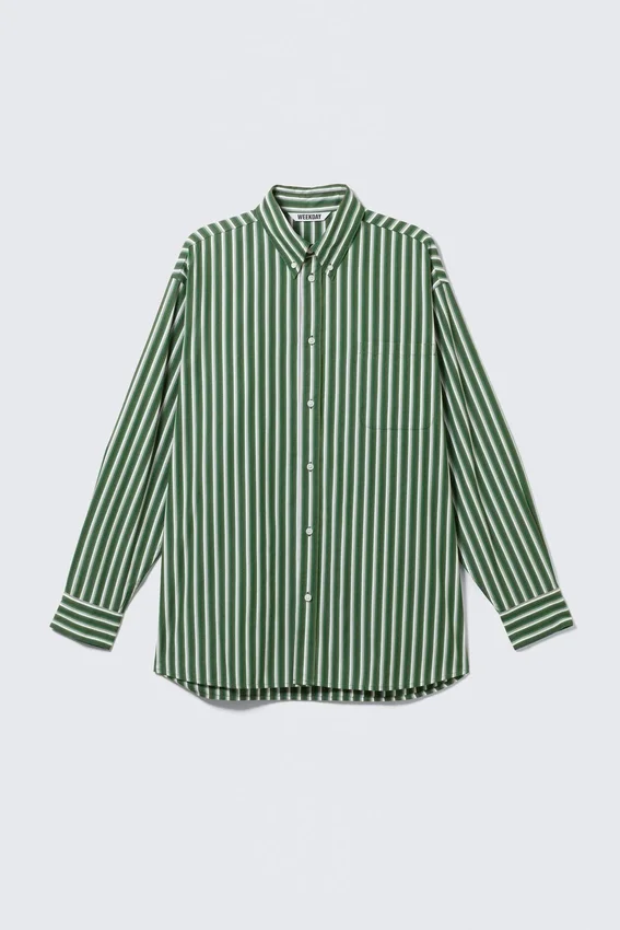 Camisas oversize a rayas con botones – Rayas verdes Camisas oversize a rayas con botones – Rayas verdes