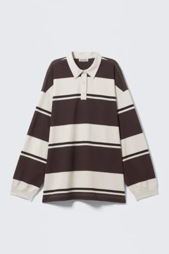 Camisas oversize a rayas – Rayas beige y marrón