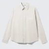 Camisas oversize de algodón bordadas – Beige Camisas oversize de algodón bordadas – Beige