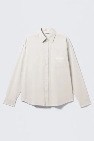 Camisas oversize de algodón bordadas – Beige