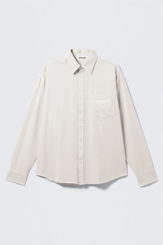 Camisas oversize de algodón bordadas – Beige Camisas oversize de algodón bordadas – Beige