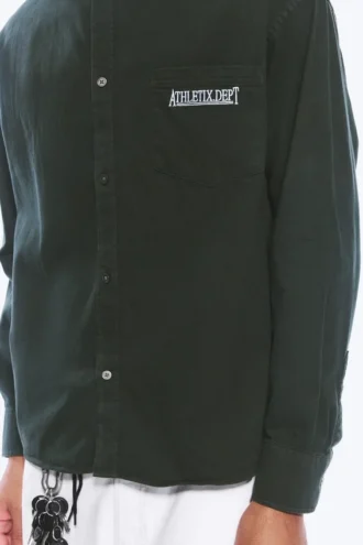 Camisas oversize de algodón bordadas – Verde oscuro