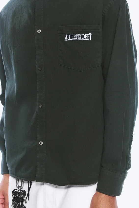Camisas oversize de algodón bordadas – Verde oscuro Camisas oversize de algodón bordadas – Verde oscuro
