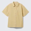 Camisas oversize de algodón de manga corta – Beige