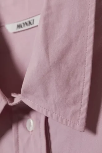 Camisas oversize de algodón de manga larga – Rosa empolvado