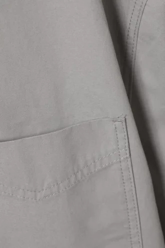 Camisas oversize de lona de algodón de manga corta – Gris claro