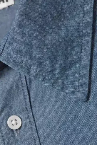 Camisas oversize de manga larga de denim – Azul