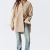 Camisas oversize de manga larga – Rayas beige Camisas oversize de manga larga – Rayas beige