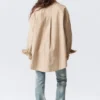 Camisas oversize de manga larga – Rayas beige Camisas oversize de manga larga – Rayas beige
