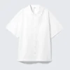 Camisas oversize de popelín de algodón de manga corta – Blanca Camisas oversize de popelín de algodón de manga corta – Blanca