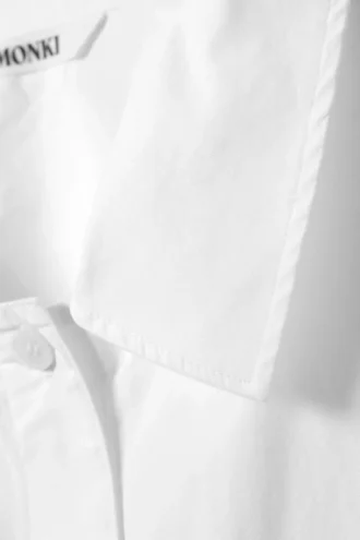 Camisas oversize de popelín de algodón de manga corta – Blanca