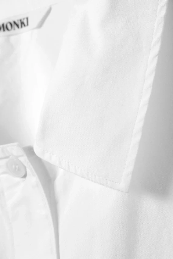 Camisas oversize de popelín de algodón de manga corta – Blanca Camisas oversize de popelín de algodón de manga corta – Blanca