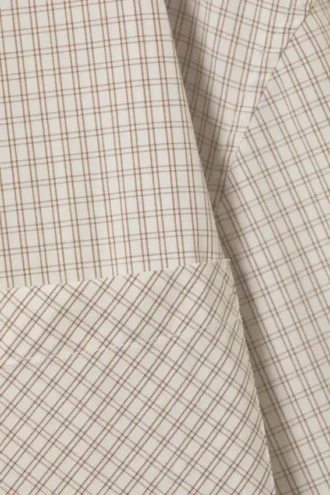 Camisas oversize de popelín de manga larga – A cuadros beige claro