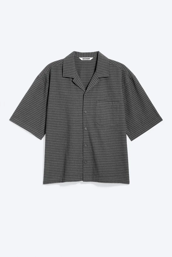Camisas Resort holgadas de manga corta – Cuadros grises Camisas Resort holgadas de manga corta – Cuadros grises