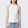 Camisas sin mangas con cuello halter – Blanco Camisas sin mangas con cuello halter – Blanco