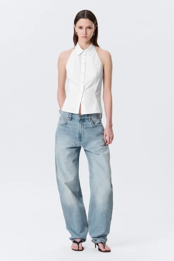 Camisas sin mangas con cuello halter – Blanco Camisas sin mangas con cuello halter – Blanco