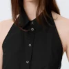 Camisas sin mangas con cuello halter – Negro